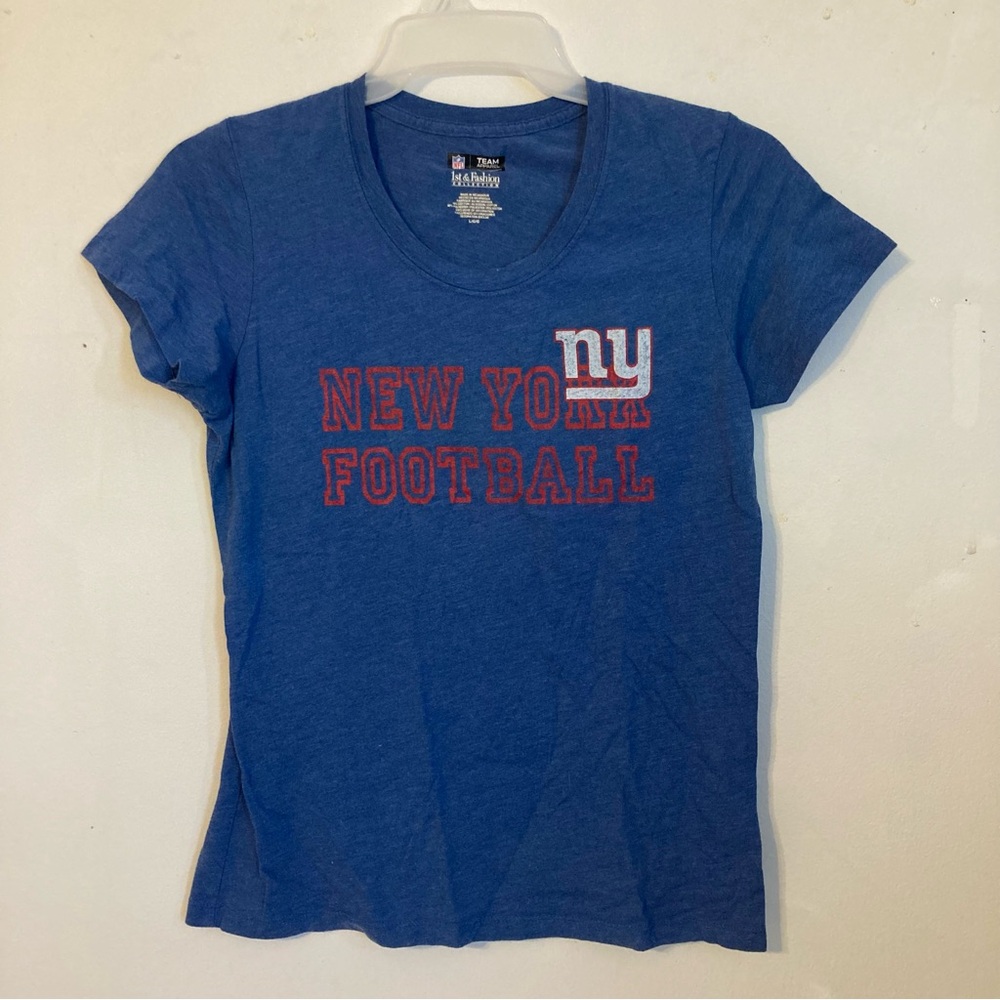 NFL NY Giants 1st and Fashion collection blue short sleeves size L t shirt